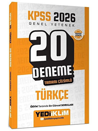 Yediiklim 2026 KPSS Türkçe 20 Deneme Çözümlü