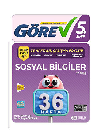Nitelik 5. Sınıf Sosyal Bilgiler Görev 36 Haftalık Çalışma Föyleri