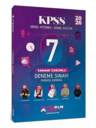 Yediiklim 2026 KPSS Genel Yetenek Genel Kültür Atölye 7 Deneme Fasikül Çözümlü
