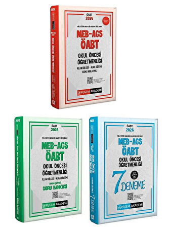 Pegem 2026 ÖABT MEB-AGS Okul Öncesi Öğretmenliği Konu Anlatımlı + Soru Bankası + 7 Deneme 3 lü Set 