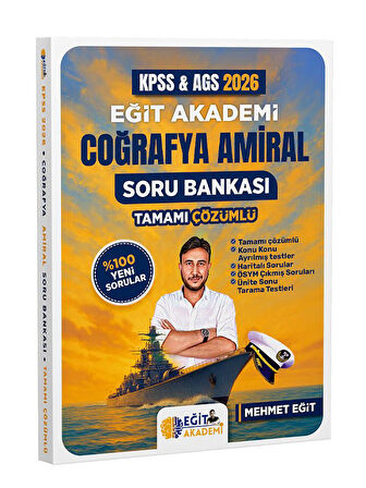 Eğit Akademi 2026 KPSS MEB-AGS Coğrafya Amiral Soru Bankası Çözümlü