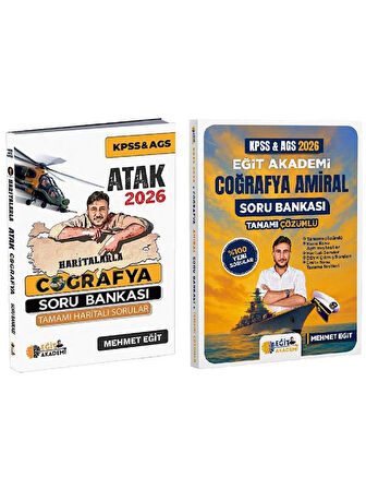 Eğit Akademi 2026 KPSS MEB-AGS Haritalarla Atak + Amiral Coğrafya Soru Bankası 2 li Set 