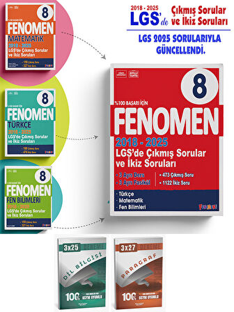 Fenomen + Anla Kazan LGS SAYISAL 2018-2025 Çıkmış Soru ve İkiz Sorular + Anla Kazan Deneme