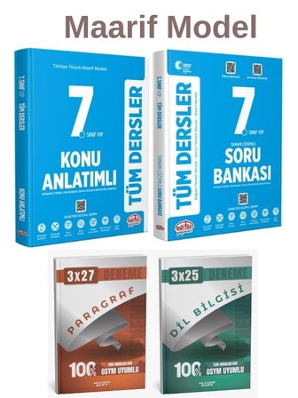 Editör + Anla Kazan 7. Sınıf Maarif Model Tüm Dersler Soru ve Konu ile Anla Kazan Deneme 4 lü Set