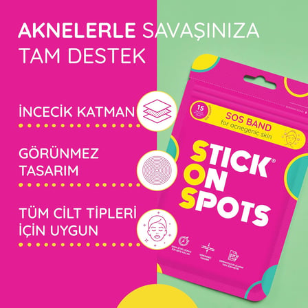 STICK ON SPOTS SOS Band Sivilce/Akne Bandı 15 Parça