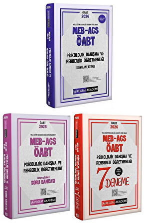 Pegem 2026 ÖABT MEB-AGS Psikolojik Danışma ve Rehber Öğretmenliği Konu Anlatımlı + Soru Bankası + 7 Deneme 3 lü Set Pegem Akademi Yayınları