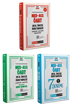 Pegem 2026 ÖABT MEB-AGS Okul Öncesi Öğretmenliği Konu Anlatımlı + Soru Bankası + 7 Deneme 3 lü Set Pegem Akademi Yayınları