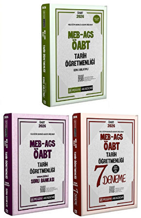 Pegem 2026 ÖABT MEB-AGS Tarih Öğretmenliği Konu + Soru Bankası + 7 Deneme 3 lü Set Pegem Akademi Yayınları