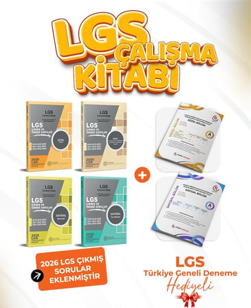 2027 Dizgi 2027 MEB LGS Sayısal - Sözel Çalışma Kitabı Çıkmış Sorular ve Örnek Sorular 4'lü Set + Deneme