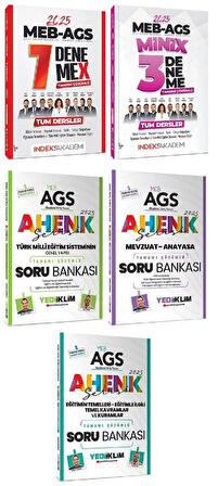 Yediiklim + İndeks 2025 MEB-AGS Eğitimin Temelleri + Türk Milli Eğitim Sistemi + Mevzuat Soru Bankası + İndeks Tüm Dersler 10 Deneme 5 li Set