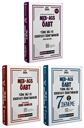 Pegem 2026 ÖABT MEB-AGS Türk Dili ve Edebiyatı Öğretmenliği Konu + Soru Bankası + 7 Deneme 3 lü Set Pegem Akademi Yayınları