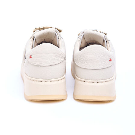 Hakiki Deri Taş Aksesuarlı Kadın Sneaker