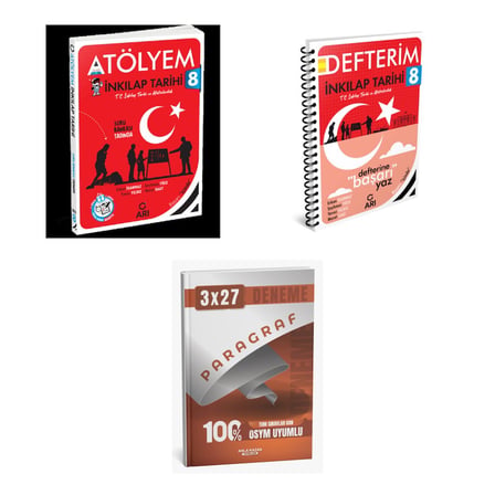 2027 2027 Arı 8. Sınıf T C İnkılap Tarihi ve Atatürkçülük Atölyem Soru + Defterim Konu + Ankapade 3'lü Set