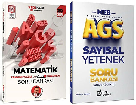 Yediiklim + Deli Defteri 2026 MEB-AGS Sayısal Yetenek-Matematik Soru Bankası 2 li Set Ahenk Serisi - Mehmet Bilge Yıldız Yediiklim + Deli Defteri Yayınları