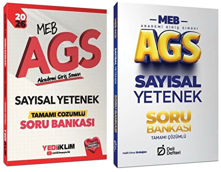 Yediiklim + Deli Defteri 2026 MEB-AGS Sayısal Yetenek Soru Bankası 2 li Set Yediiklim + Deli Defteri Yayınları