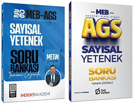 İndeks + Deli Defteri 2026 MEB-AGS Sayısal Yetenek Soru Bankası 2 li Set - Metin Şimşek İndeks Akademi + Deli Defteri Yayıncılık