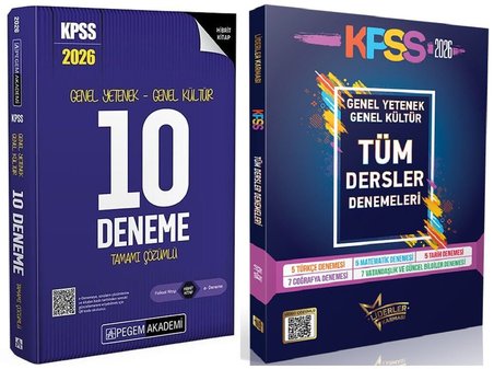 Pegem + Liderler Karması 2026 KPSS Genel Yetenek Genel Kültür 10+29 Deneme 2 li Set Pegem Akademi + Liderler Karması Yayınları