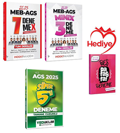 Yediiklim + İndeks 2025 MEB-AGS Tüm Dersler Süper 5+7+3 Deneme 3 lü Set Yediiklim + İndeks Akademi Yayınları - HEDİYELİ