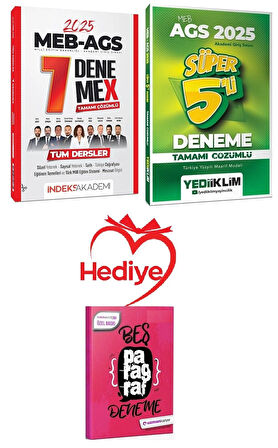 Yediiklim + İndeks 2025 MEB-AGS Tüm Dersler Süper 5+7 Deneme 2 lİ Set Yediiklim + İndeks Akademi Yayınları - HEDİYELİ