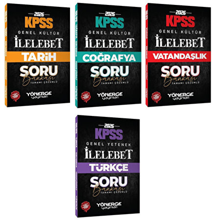 Yönerge 2026 KPSS Tarih + Coğrafya + Vatandaşlık + Türkçe İlelebet Soru Bankası 4 lü Set Yönerge Yayınları
