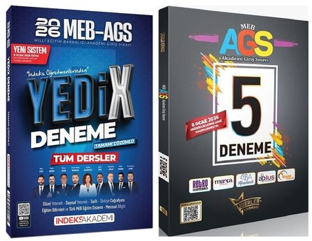 YENİ AGS - İndeks + Liderler Karması 2026 MEB-AGS Tüm Dersler YediX 7+5 Deneme 2 li Set İndeks Akademi + Liderler Karması Yayıncılık