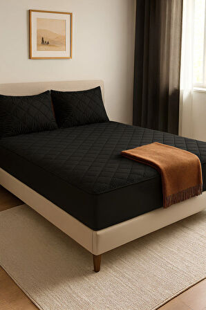 Formeya Adelya Siyah Kapitone Yatak Koruyucu Alez