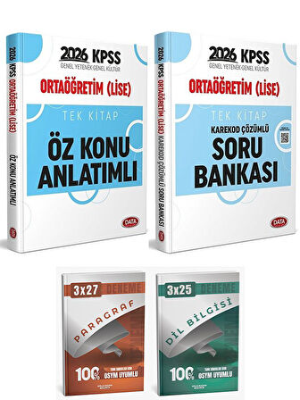 Data 2026 KPSS Ortaöğretim Lise Öz Konu Anlatımlı + Soru Bankası 2 li Set Anla Kazan Paragraf