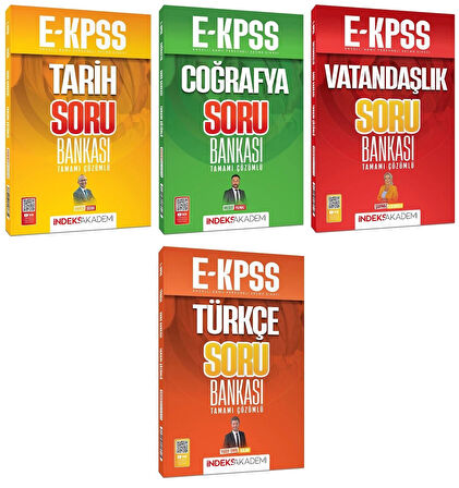 İndeks Akademi 2026 EKPSS Tarih + Coğrafya + Vatandaşlık + Türkçe Soru Bankası 4 lü Set İndeks Akademi Yayıncılık