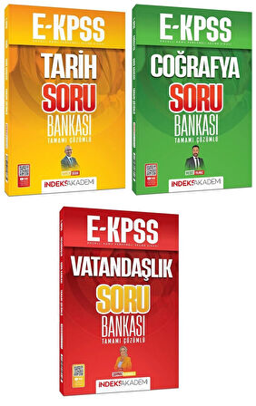 İndeks Akademi 2026 EKPSS Tarih + Coğrafya + Vatandaşlık Soru Bankası 3 lü Set İndeks Akademi Yayıncılık