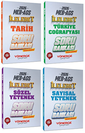 Yönerge 2026 MEB-AGS Tarih + Coğrafya + Sözel + Sayısal Yetenek İlelebet Soru Bankası 4 lü Set Yönerge Yayınları
