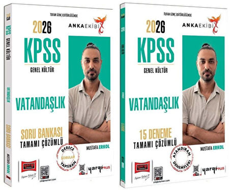 Yargı 2026 KPSS Vatandaşlık Soru Bankası + 15 Deneme 2 li Set Anka Ekibi - Mustafa Erkol Yargı Yayınları