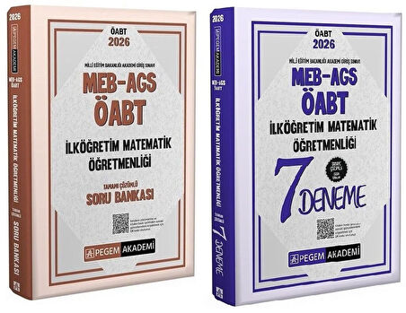 Pegem 2026 ÖABT MEB-AGS İlköğretim Matematik Öğretmenliği Soru Bankası + 7 Deneme 2 li Set Pegem Akademi Yayınları