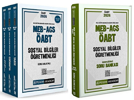 Pegem 2026 ÖABT MEB-AGS Sosyal Bilgiler Öğretmenliği Konu Anlatımlı + Soru Bankası 2 li Set Pegem Akademi Yayınları