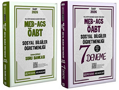 Pegem 2026 ÖABT MEB-AGS Sosyal Bilgiler Öğretmenliği Soru Bankası + 7 Deneme 2 li Set Pegem Akademi Yayınları
