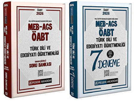 Pegem 2026 ÖABT MEB-AGS Türk Dili ve Edebiyatı Öğretmenliği Soru Bankası + 7 Deneme 2 li Set Pegem Akademi Yayınları