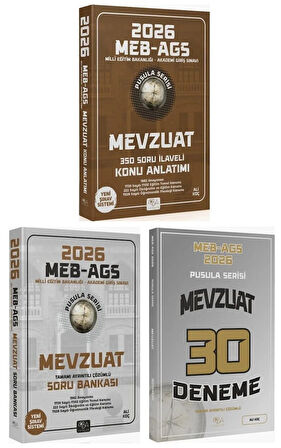 CBA Akademi 2026 MEB-AGS Mevzuat Konu Anlatımı + Soru Bankası + 30 Deneme 3 lü Set Pusula Serisi - Ali Koç CBA Akademi