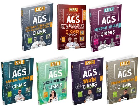 YENİ AGS - Dizgi Kitap 2026 MEB-AGS Tüm Dersler Çıkmış Sorular 7 li Set Dizgi Kitap
