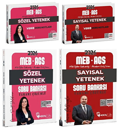 Hoca Kafası 2026 MEB-AGS Sözel + Sayısal Yetenek Video Ders Notları + Soru Bankası 4 lü Set Hoca Kafası Yayınları