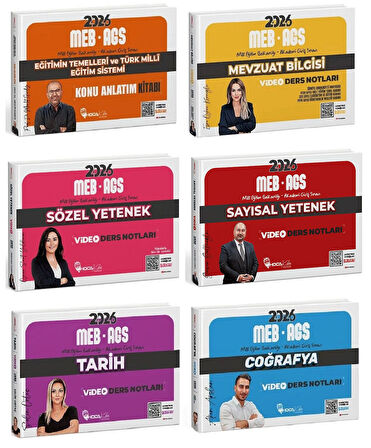 Hoca Kafası 2026 MEB-AGS Tüm Dersler Video Ders Notları 6 lı Set Hoca Kafası Yayınları