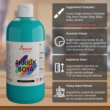 Turkuaz Akrilik Boya 500gr