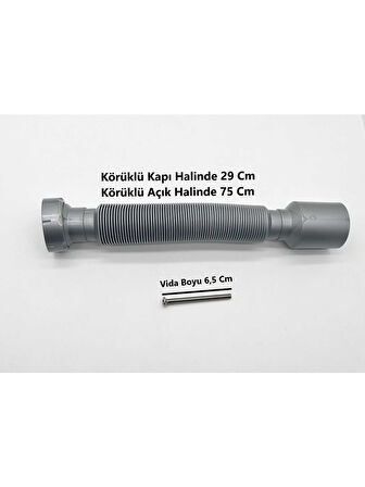 S'Lİ TAŞMALI EVYE SİFONU DİRSEKLİ FLEX TAHLİYE - KÜVET TAŞMALI
