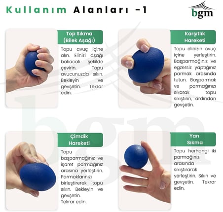 Silikon El Egzersiz Topu – El, Parmak ve Bilek Güçlendirme Topu | Kavrama Gücü Artırıcı | Stres Topu | Fizik Tedavi ve Günlük Egzersiz Topu