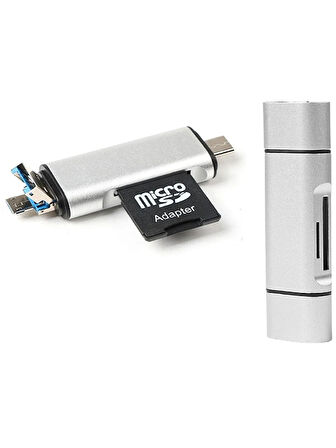 Type-C Usb Micro Sd Kart Okuyucu Çevirici Dönüştürücü Adaptör PC, Dizüstü, Tablet, Telefon Uyumlu