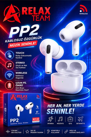 EarPords Pro 2 PP2 Yeni Nesil Bluetooth 5.3 Kablosuz Kulak İçi Kulaklık - Yüksek Ses Kalitesi