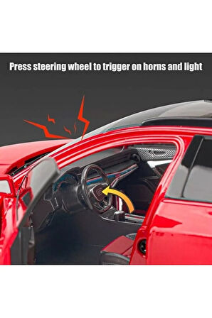 Audi Rs6 Araba Station Wagon 1:24 Diecast Metal Model Araba Koleksiyon Araba Sesli Işıklı 21Cm