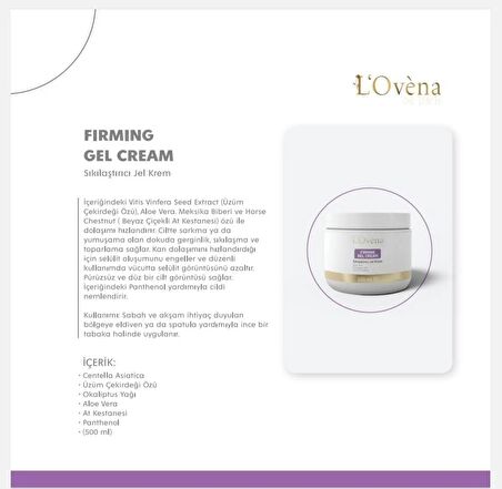 L'Ovéna de paris Fırmıng Gel Cream Sıkılaştırıcı Jel Krem 500 ml