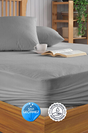 Formeya Pamukkale Gri Alez Mikro Fitted Sıvı Geçirmez Yatak Koruyucu Alez