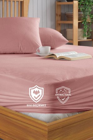 Formeya Pamukkale Pudra Alez Mikro Fitted Sıvı Geçirmez Yatak Koruyucu Alez