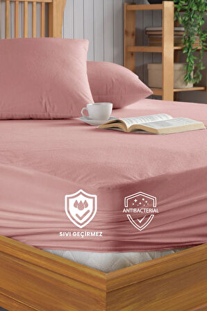 Formeya Pamukkale Pudra Alez Mikro Fitted Sıvı Geçirmez Yatak Koruyucu Alez