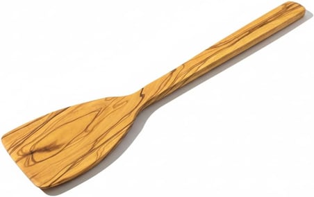 Zeytin Ağacı el yapımı 12 inç spatula. Kızartma, Çevirme ve Karıştırma için doğal, kavisli spatula. Biftek ve pizza için mükemmel seçim